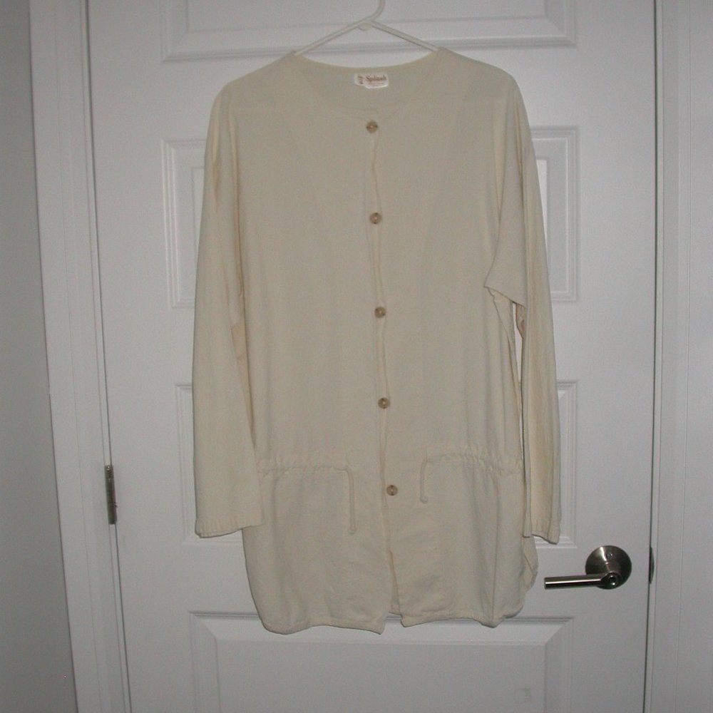 Cream Cotton Jacket and Pant Suit - Picture 2 of 10